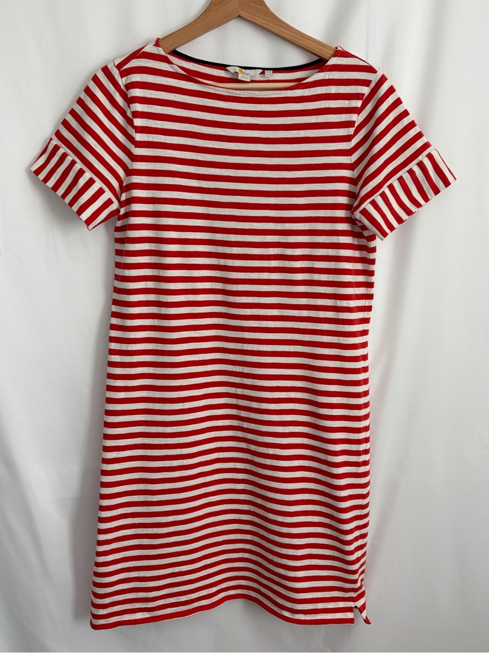 Boden Red & White Striped Jersey T-Shirt Shift Dress - US 8R / UK 12R